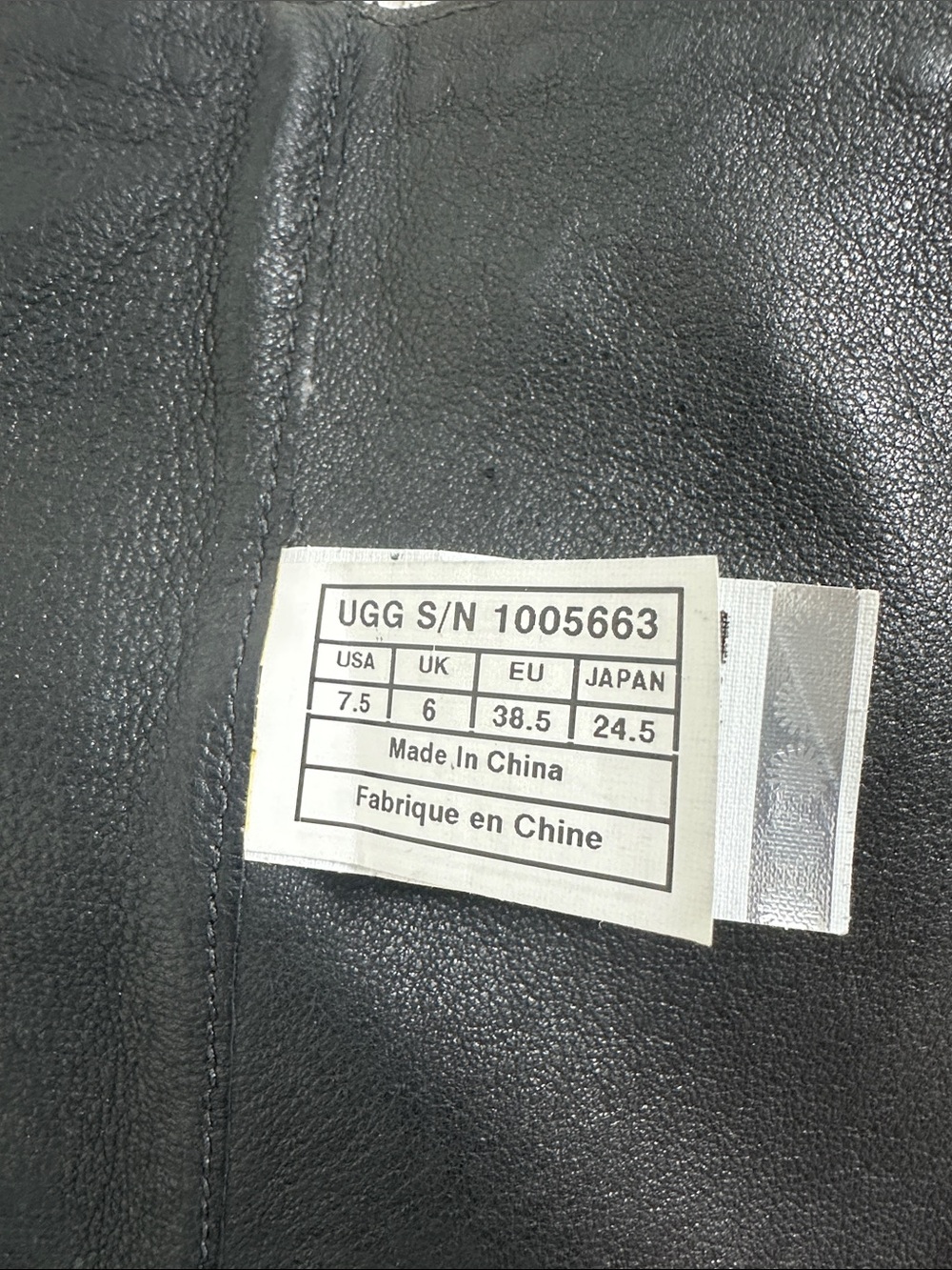 UGG Black Leather Claudine Knee-High Heeled Boots 7.5 - Picture 9 of 11